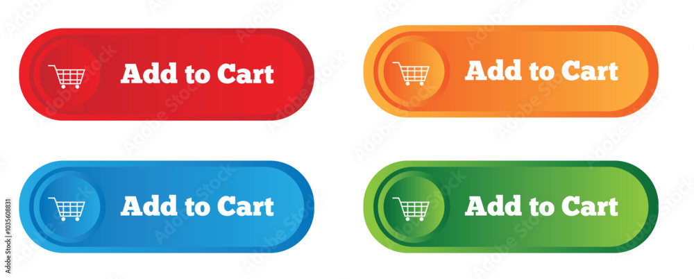 Add to Cart Button Different Colors. Commercial graphic design and illustration elements concept vector Add to Cart Button Different Colors. Commercial graphic design and illustration elements concept vector