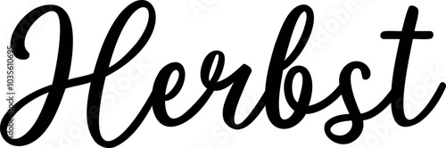Herbst hand drawn vector lettering in German. Fall greetings seasonal vector illustration