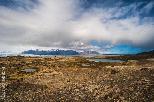 nature sceneries inside the lagoon of jokulsarlon glacier, Iceland