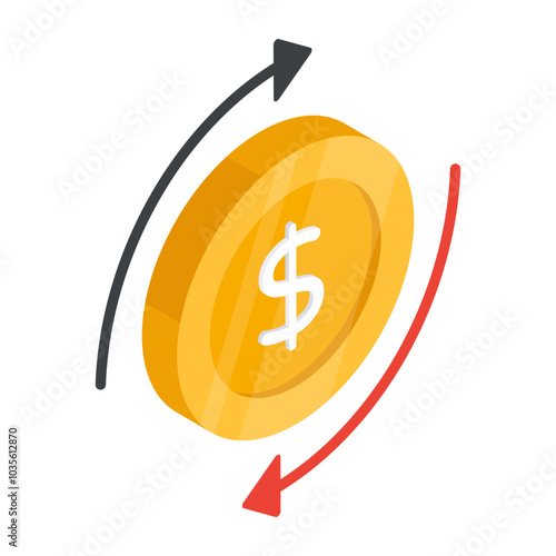 Trendy design icon of money transfer

