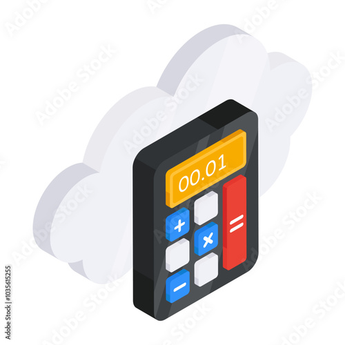 A unique design icon of cloud calculation 

