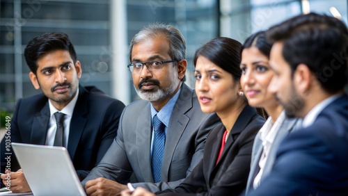 A group of Indian financial experts discussing risk management strategies. 