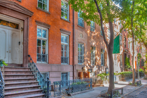 Picturesque houses in Greenwich Village in New York City