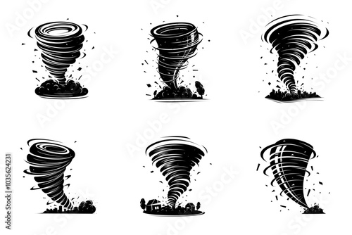 Whirlwind of a destructive tornado set icon
