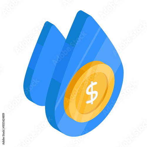 An editable design icon of dollar coin 

