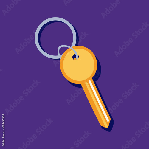 Vibrant vector illustration of a colorful key with bold outlines and modern design, perfect for security, technology, or creative concept use.