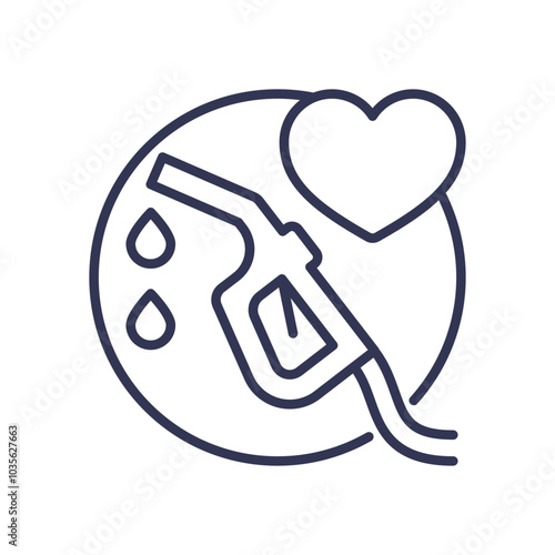 Fuel pump and heart icon symbolize loyalty rewards in fuel purchases.