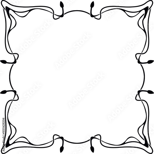 art nouveau frame on white background