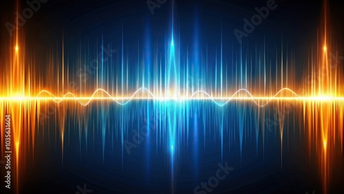 abstract sound wave background with glowing blue and orange color Leading Lines