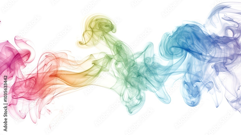 Dense multicolored smoke of red, purple and pink colors on a black isolated background. Background of smoke Dense multicolored smoke of red, purple and pink colors on a black isolated background. Background of smoke