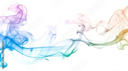 Dense multicolored smoke of red, purple and pink colors on a black isolated background. Background of smoke