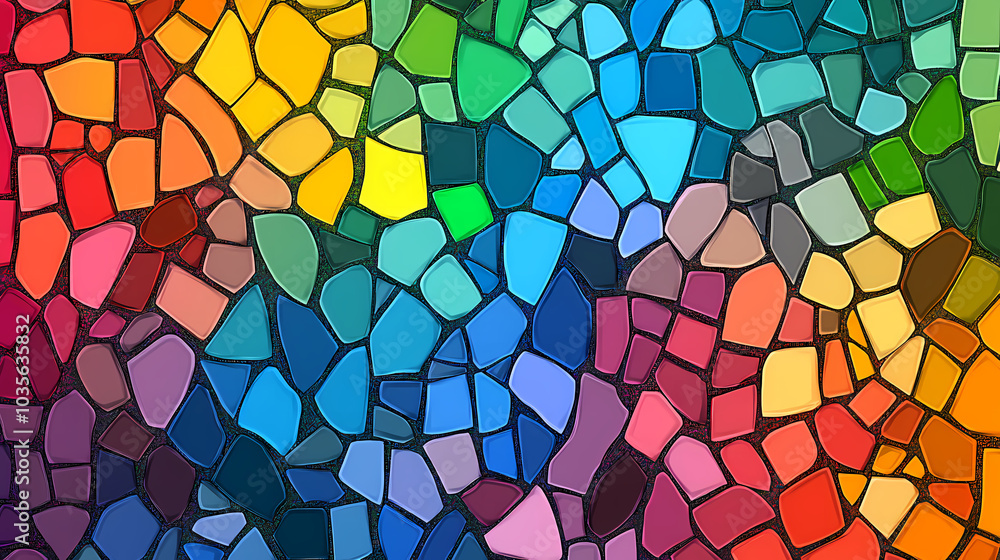 A colorful mosaic made of glass pieces. Byzantine Mosaics. Illustration A colorful mosaic made of glass pieces. Byzantine Mosaics. Illustration