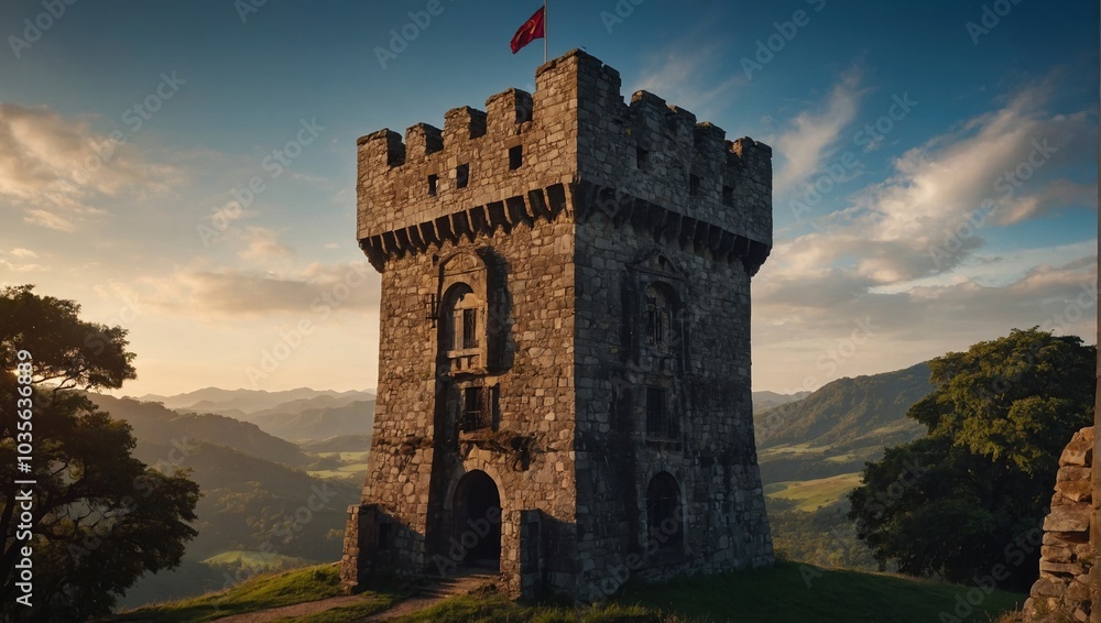 A picturesque archer tower in a tranquil setting offers solace and serenity A picturesque archer tower in a tranquil setting offers solace and serenity
