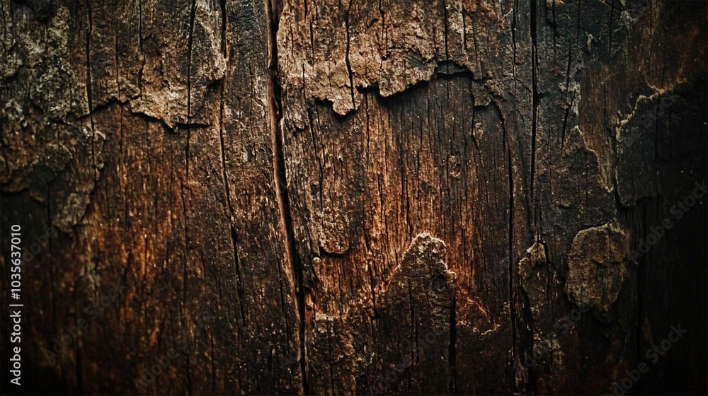 Aged oak wood texture with deep cracks, darkened edges Aged oak wood texture with deep cracks, darkened edges