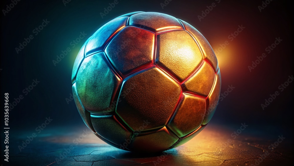 Fototapeta premium Vintage 3D Soccer Ball Illustration on Transparent Background for Low Light Photography