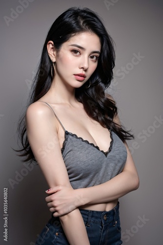 Beautiful girl gay background