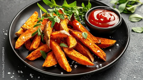 Sweet Potato Fries with Ketchup