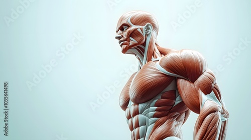 Anatomical Illustration of Male Muscular System
