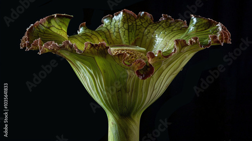 Corpse Flower (Amorphophallus titanum) in a black background photo