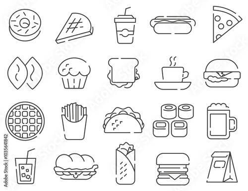 Fast food advertising. Fast food template. Fast food icons.