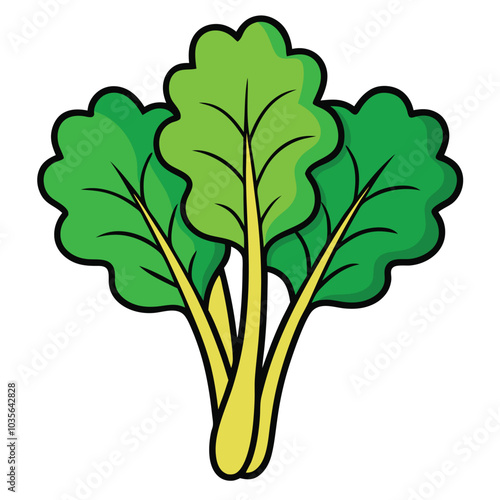 Mustard green vegetable vector illustration, cartoon vegetables flat icon design