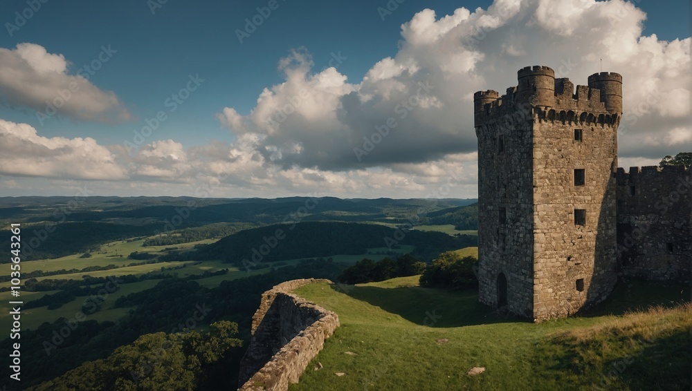 A serene archer tower in a quiet valley offers tranquility and calm A serene archer tower in a quiet valley offers tranquility and calm