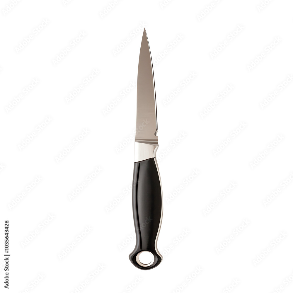 Sharp kitchen knife with black handle isolated on white background, perfect for slicing and dicing in food preparation and culinary tasks. Sharp kitchen knife with black handle isolated on white background, perfect for slicing and dicing in food preparation and culinary tasks.