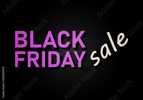 Black friday rosa con palabra de venta en fondo negro