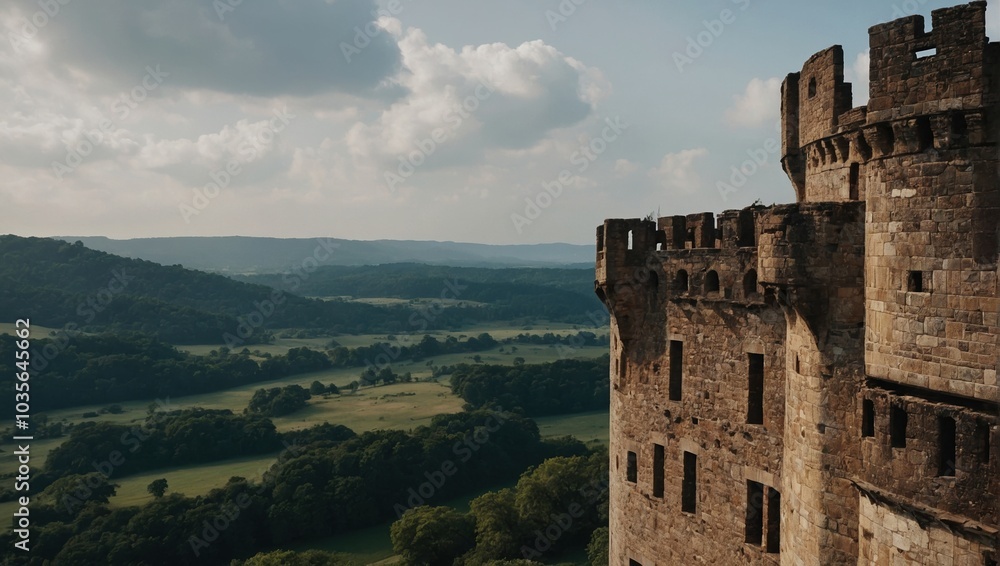 A stunning archer tower bathed in twilight creates a romantic ambiance for couples A stunning archer tower bathed in twilight creates a romantic ambiance for couples