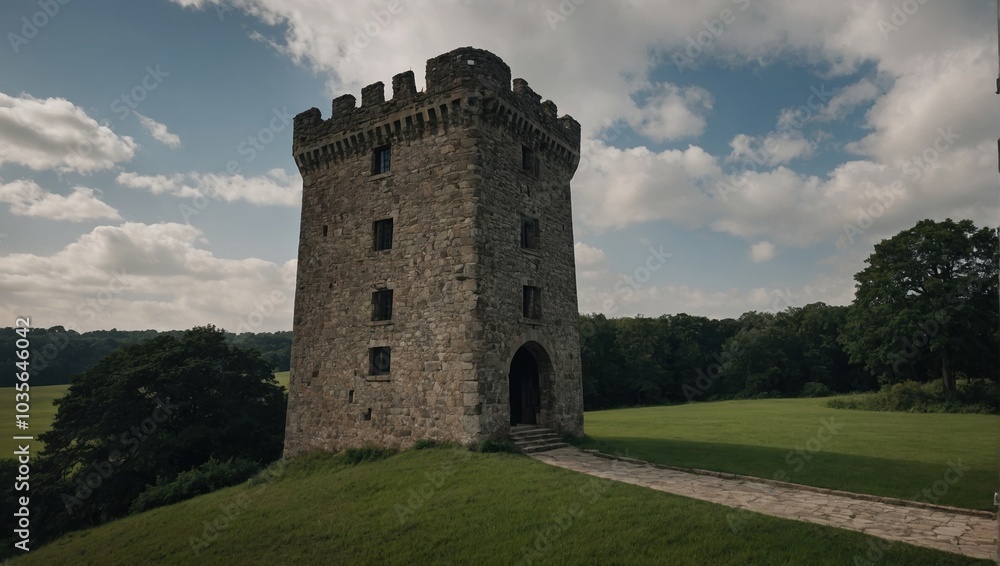 A stunning archer tower during a summer sunset A stunning archer tower during a summer sunset