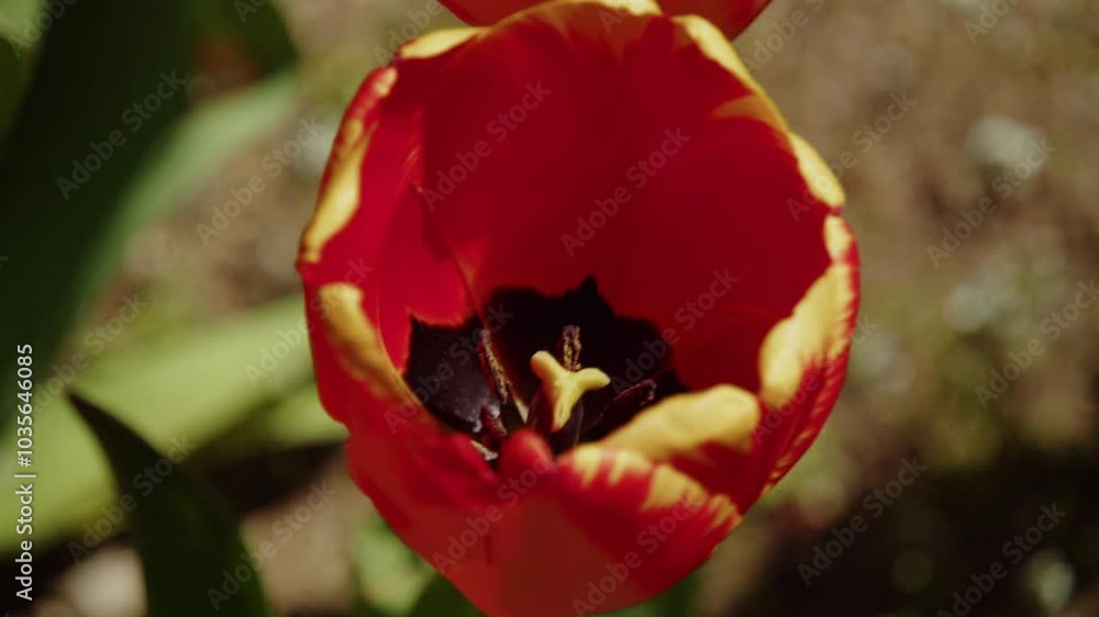 A Gorgeous Slow-Motion Shot Of Red Tulips Swaying Gracefully In The Park On A Bright Summer Day In Halifax, Nova Scotia. Red Tulips Swaying In The Breeze Slow-Motion Close-Up In Halifax. A Gorgeous Slow-Motion Shot Of Red Tulips Swaying Gracefully In The Park On A Bright Summer Day In Halifax, Nova Scotia. Red Tulips Swaying In The Breeze Slow-Motion Close-Up In Halifax.