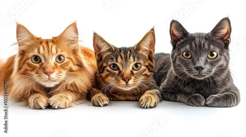 Wallpaper Mural cheerful dog and cat posing together against a pure white background capturing their adorable personalities and playful expressions creating a heartwarming and friendly visual moment Torontodigital.ca