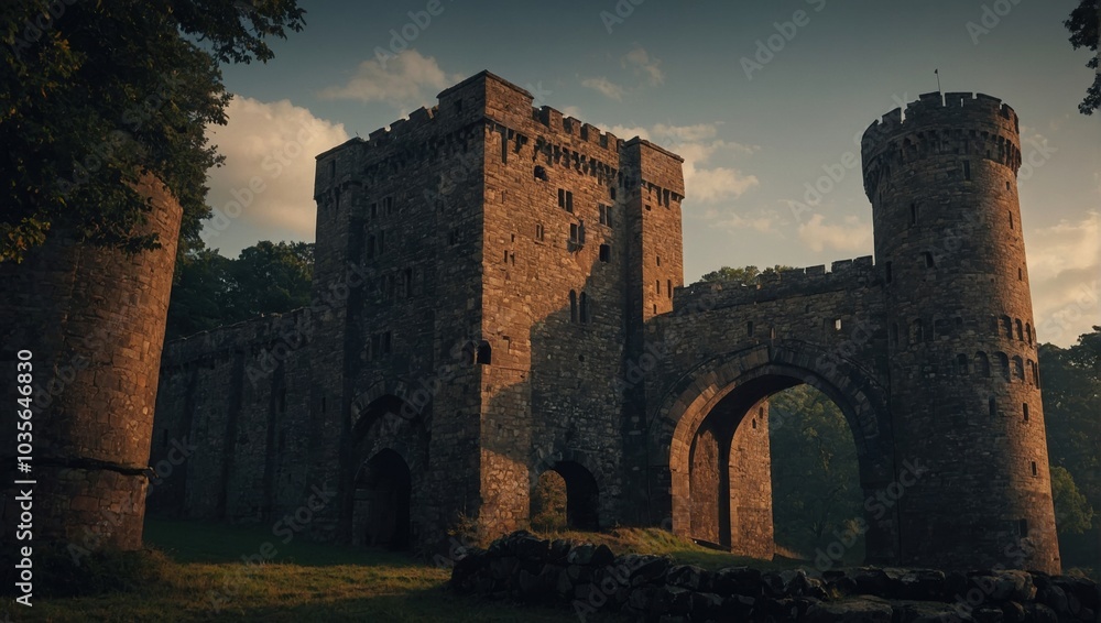 A stunning archer tower illuminated by candlelight creates warmth and intimacy at night A stunning archer tower illuminated by candlelight creates warmth and intimacy at night