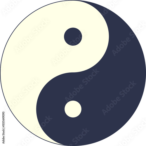 Yin Yang symbol representing balance and duality with black and white swirls.