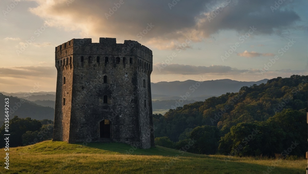 A tranquil archer tower in a peaceful meadow A tranquil archer tower in a peaceful meadow