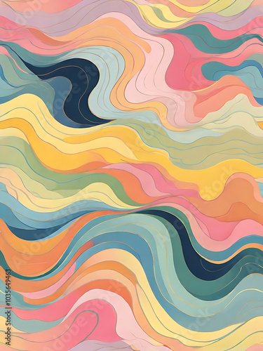 PSD colorful wavy lines watercolor background. ai