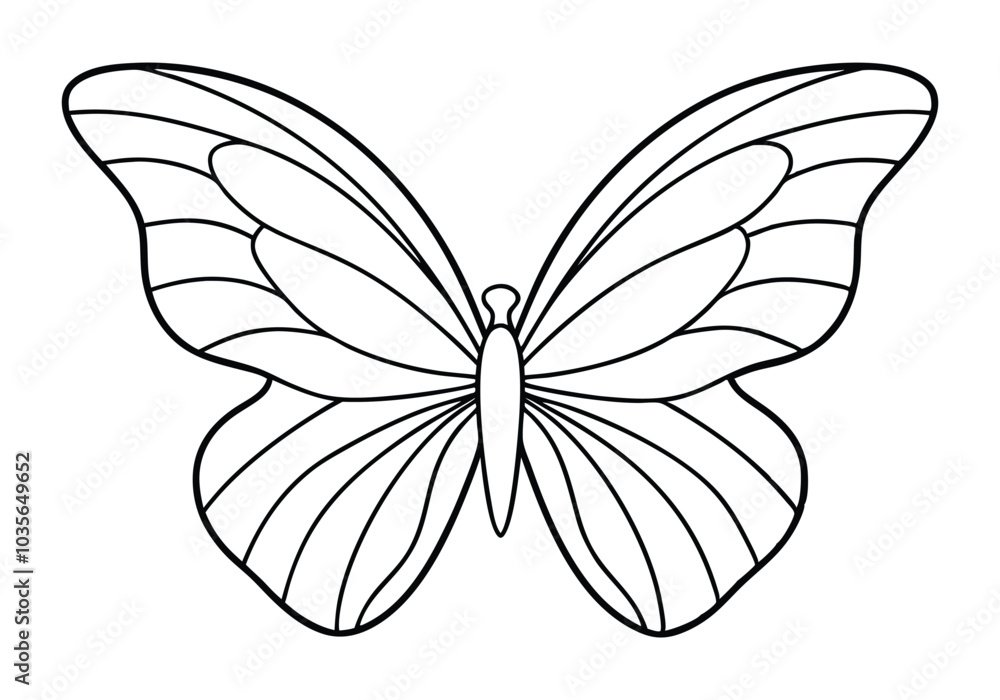 Continuous Line Art of a Butterfly Wing Pattern – Elegant Minimalist Vector Continuous Line Art of a Butterfly Wing Pattern – Elegant Minimalist Vector