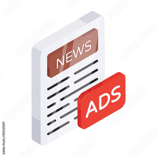 Modern design icon of news ad

