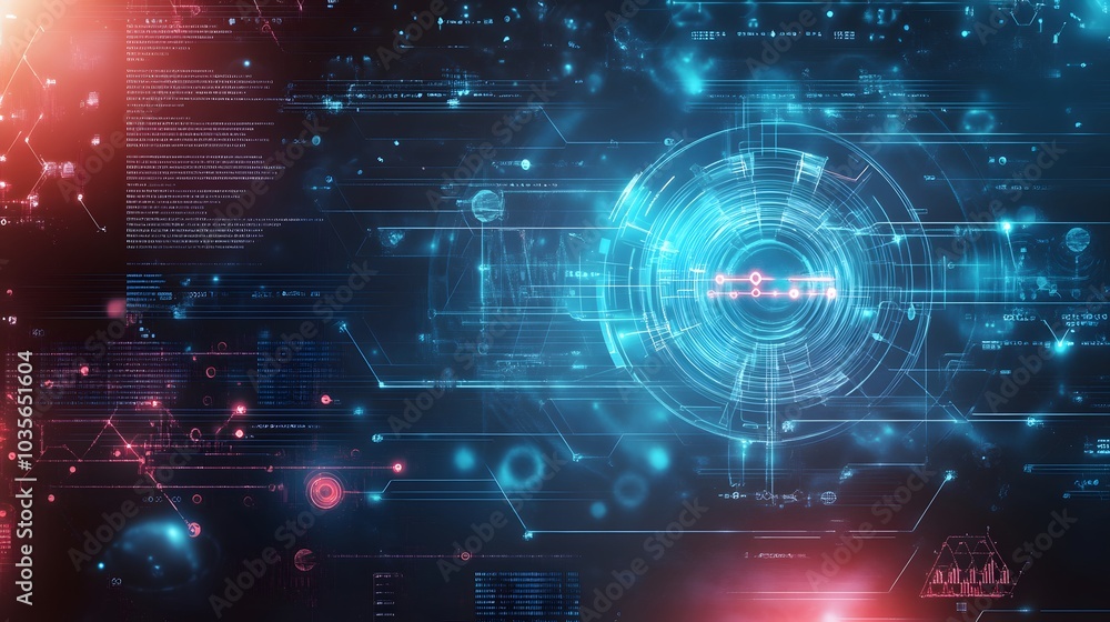 Digital technology and science background. 