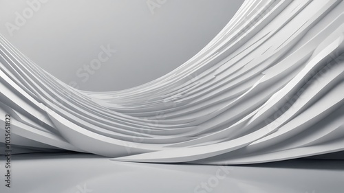 Abstract white Wave Design with Dynamic Lines