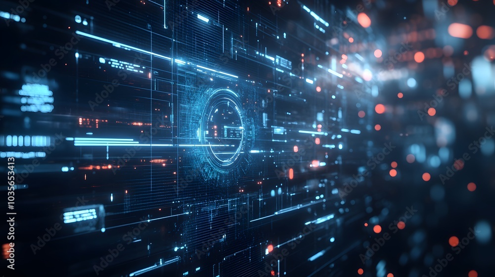 Obraz premium Digital technology and science background. 