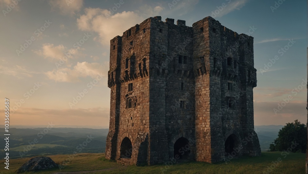 An ancient archer tower overlooking the battlefield tells stories of valor and courage An ancient archer tower overlooking the battlefield tells stories of valor and courage