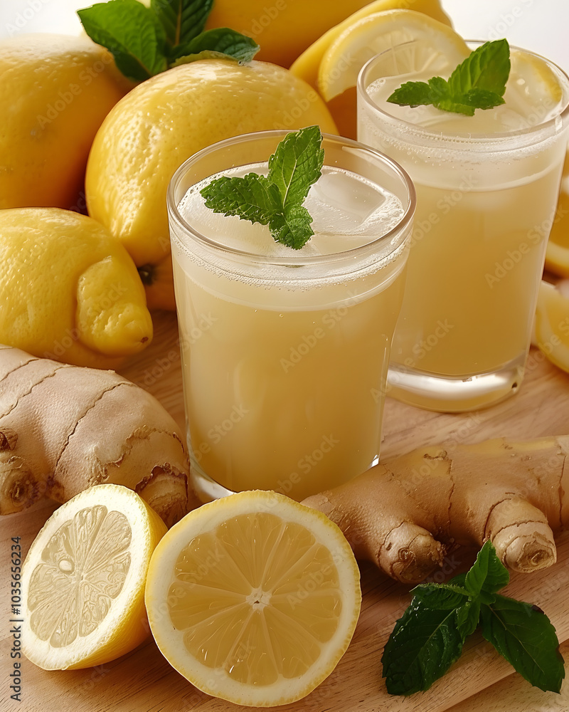 Homemade ginger juice. Homemade ginger juice.