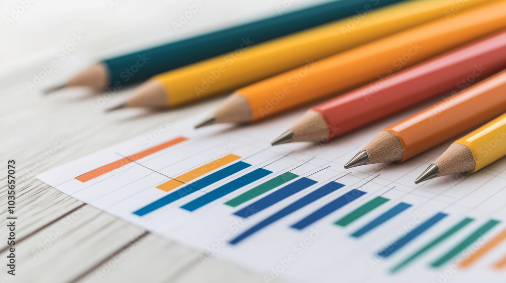 Colored Pencils on a Bar Graph Colored Pencils on a Bar Graph
