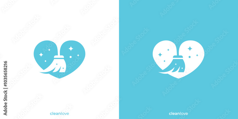 Love Cleanliness Logo. Love Shape and Broom with Minimalist Style. Love Clean Logo, Icon,Symbol, Vector, Design Inspiration. Love Cleanliness Logo. Love Shape and Broom with Minimalist Style. Love Clean Logo, Icon,Symbol, Vector, Design Inspiration.