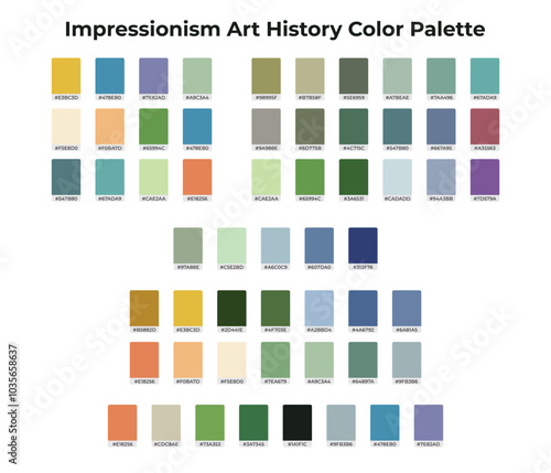 Impressionism history art color swatches