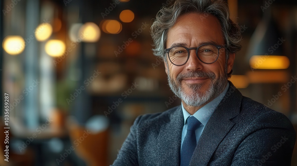 confident middleaged businessman in a professional office setting smiling warmly at the camera embodying success and approachability confident middleaged businessman in a professional office setting smiling warmly at the camera embodying success and approachability