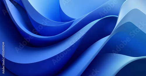 Abstract Flowing Blue Curves and Waves. Elegant and Smooth Digital Pattern for Modern Backgrounds, Technology, and Corporate Designs.