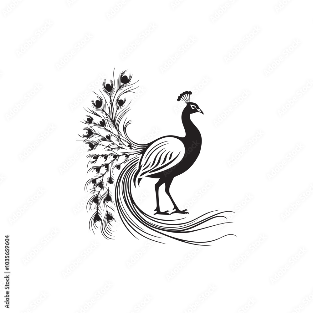 Fototapeta premium The peacock Silhouette vector