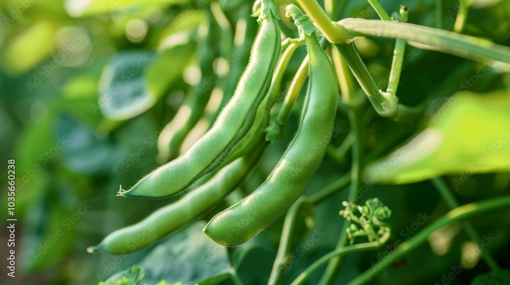 green lobio grows in the garden, Generative AI, green lobio grows in the garden, Generative AI,